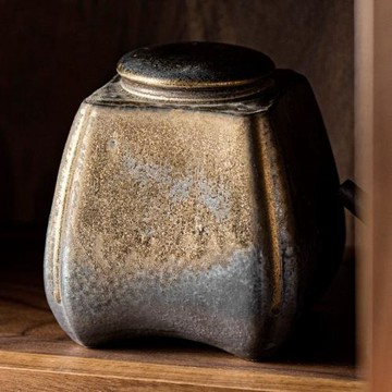茶葉罐陶瓷家用鎏金密封罐空罐半斤裝存茶儲存罐綠茶紅茶普洱茶罐