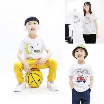 豬弟秦男童T恤短袖潮白色中大童半袖新款嘻哈潮服寬松兒童上衣