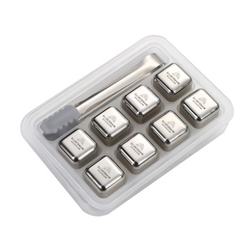 316 不鏽鋼環保冰塊 8個 + 冰夾 + 隨身收納盒 450 x 300 x 300mm  1組