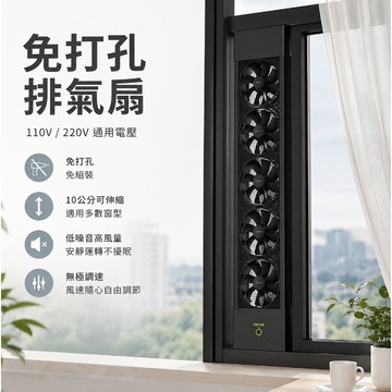 📜可開發票&免運促銷🌟 免打孔窗戶排氣扇 可伸縮免開孔排風扇 窗式換氣扇 辦公室靜音排煙扇