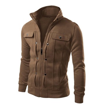 時尚韓版修身純色衛衣 立領外套長袖 立領開衫衛衣