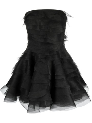 Ana Radu - ruffled organza minidress - women - Polyester - M - Black