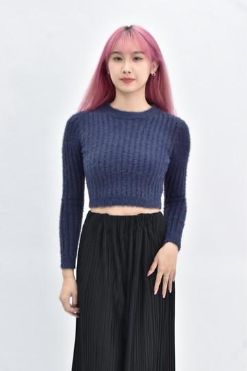 (S) air space lady 長袖藍色毛衣