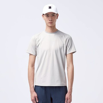 【全程台灣製造】-合身短袖上衣-棕灰