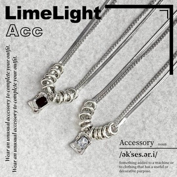 ☆LimeLight☆ 黑曜石 韓國 鋯石 水鑽 蛇骨 雙層 層次 百搭 頸鍊 蛇骨鍊 飾品 寶石 項鍊