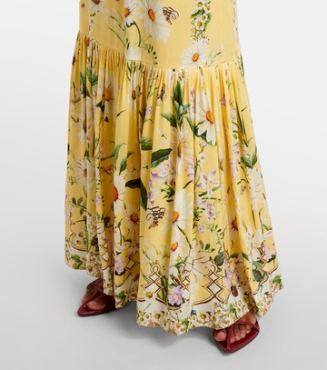Camilla Floral linen and silk corset dress