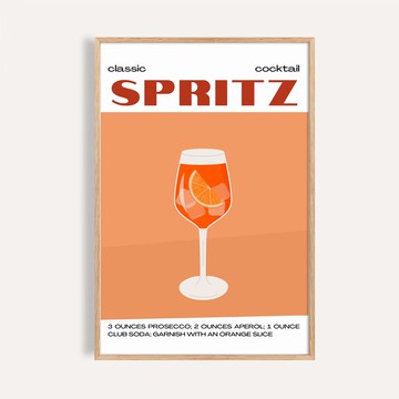 經典橙韻氣泡 Classic Spritz / 調酒藝術掛畫 畫芯 早午餐海報