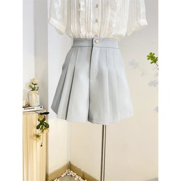 高腰百褶裙褲減齡氣質顯瘦寬松a字闊腿短褲女2025夏新款百搭褲裙