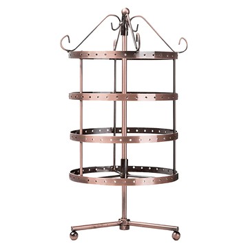 復古鐵藝 旋轉四層飾品架  15 x 15 x 30cm  古銅色  1個