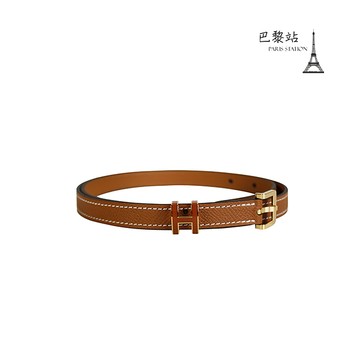 【巴黎站二手名牌專賣店】＊全新現貨＊HERMES 愛馬仕 真品＊Y刻 焦糖色皮革POP H皮帶(80)