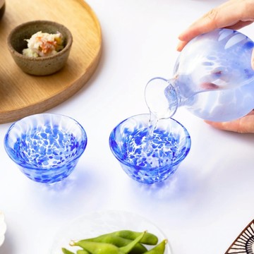 日本津輕 清酒壺 岩清水一壺兩杯(禮盒組)/1組 清酒杯 手工製作 金益合玻璃器皿