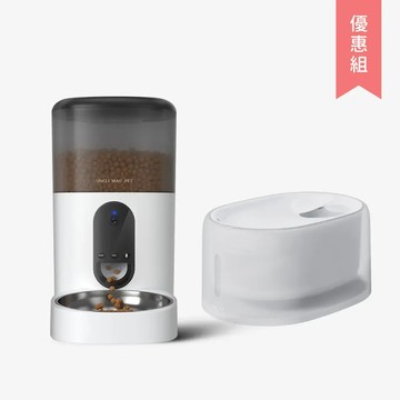 DU4L-VY視訊餵食器-黑+meoof 白月光恆溫飲水機