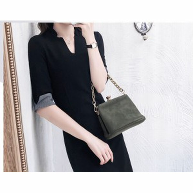 シンプル 細見え Vネック オフィス スリム ワンピース ウエスト切替ステッチ ブラック ３xlあり 膝丈 タイトスカート Ol 通 通販 Lineポイント最大3 0 Get Lineショッピング