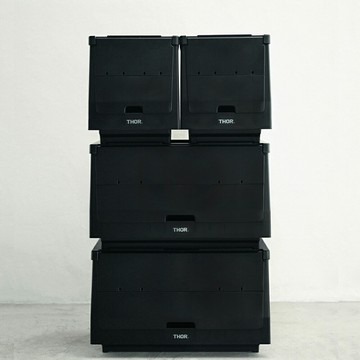 【全館滿額折】THOR BOX 黑 可堆疊層架收納箱 50L H8931【新竹皇家】
