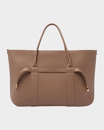 Ghiera Grained Leather & Cashmere Tote Back