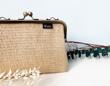 藤繩純色 交織 口金包 手拿包 側背包 肩背包 隨身包 編織