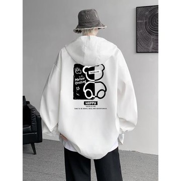 男生衛衣秋款2024新款潮流寬松連帽外套美式高街休閑上衣男裝衣服