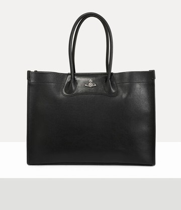 Vivienne Westwood Troy Tote Supple Leather Black-dark-silver