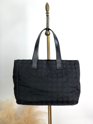 【日本直送 名牌中古包】CHANEL 香奈兒 旅途系列 托特包 黑色 尼龍 vintage 復古 經典 37n7zy