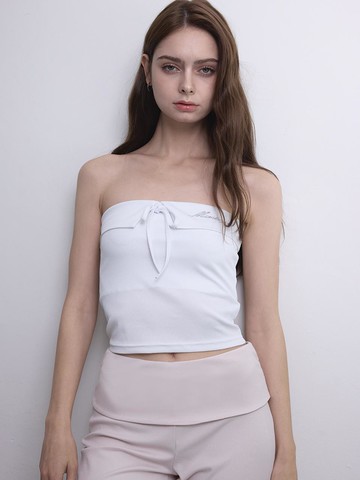 Ruster Ribbed Tube Top - White