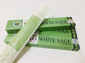 [綺異館] 印度香 白鼠尾草 15g Vijayshree Golden Nag white sage 線香