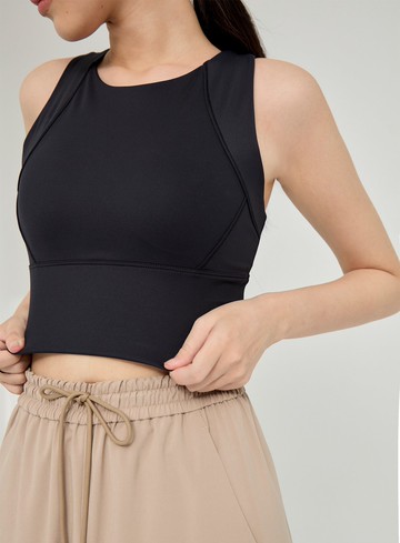 圓領削肩感運動內衣BRA背心上衣