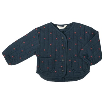 akachan honpo - 鋪棉夾克-滿版印花-深藍色