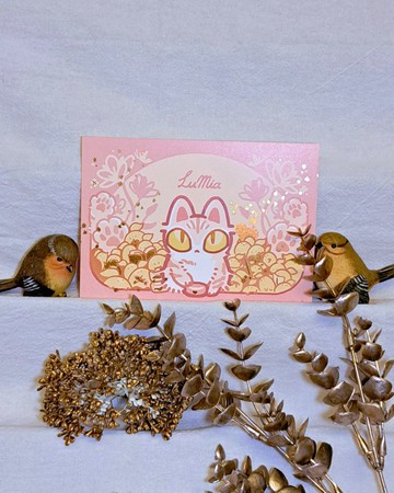 雙面萬用卡_貓貓肉球花