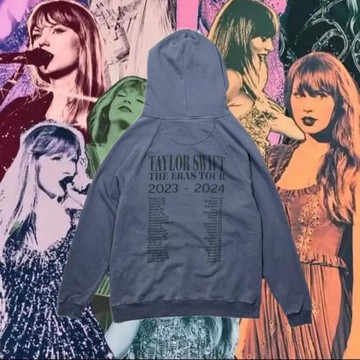 純原霉霉Taylor Swift 巡游演唱版水洗連帽套頭衛衣寬松oversize