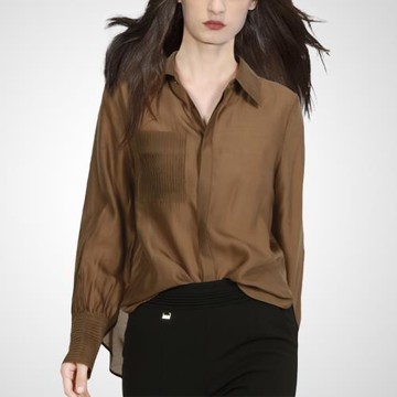 港味復古氣質高級休閑咖色襯衫女秋冬2025新款法式設計感小眾襯衣