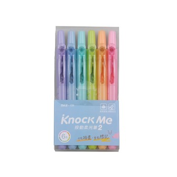 SKB 按動柔光筆 4mm / 斜頭 6色組 6支入/盒 IK-2501A