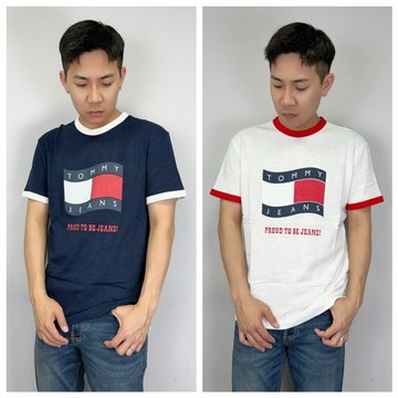 【New START精品服飾-員林】現貨 Tommy Jeans 滾邊 竹節棉 大國旗 短袖上衣 短t