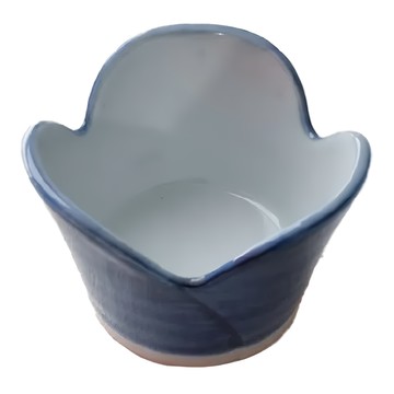 染付三瓣9缽 - 日本製造 陶瓷材質  白色  1個