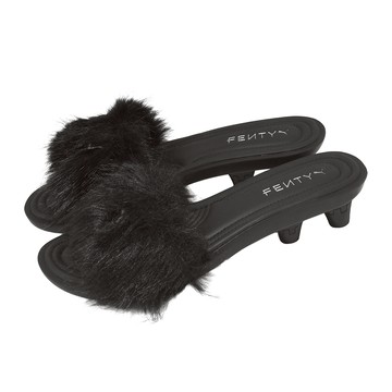 [ACS] Puma 涼拖鞋 Fenty Slide Chic Fur 女鞋 黑 毛絨 聯名 蕾哈娜 404768-02