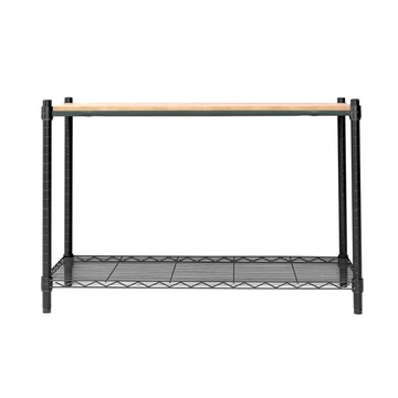 【Y HOUSE】90x45x60公分 松木兩層收納層架 置物架 鐵架-烤漆黑原木