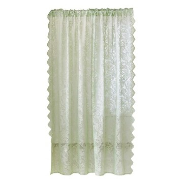 法式珍珠花邊門簾  140 x 180cm  清翠綠