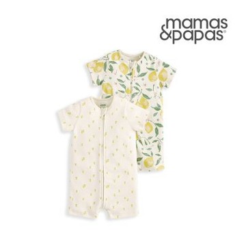 Mamas&Papas 盛夏清檸-短袖連身寬褲2件組