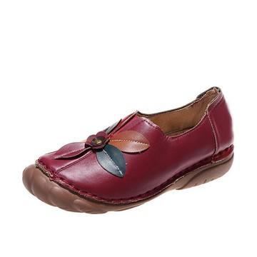 夏季歐美女單鞋復古花朵圓頭低幫懶人鞋大碼現貨439