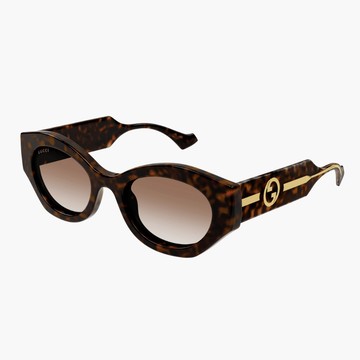 【GUCCI】橢圓膠框太陽眼鏡 (GG1553S-002 GUCCI LOGO系列)