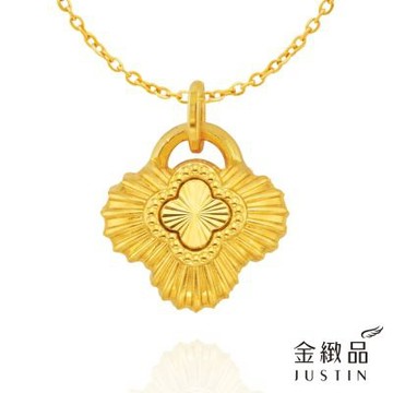 金緻品 黃金墜子 錦芙花鎖 1.17錢 5G工藝