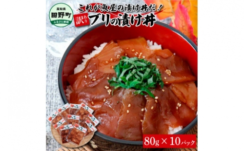 これが魚屋の漬け丼だ！～ブリ～ 《訳あり》 ８０ｇ×１０P ブリ ぶり 鰤 漬け丼 漬け どんぶり 丼 10パック 海鮮 魚 真空パック 個食 個包装 冷凍 配送 訳あり 規格外 不揃い