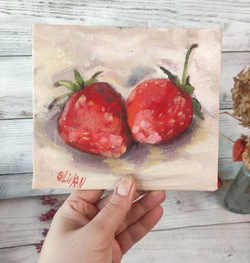 草莓藝術 莓果藝術品 吃草莓藝術品，作者：OlivKan