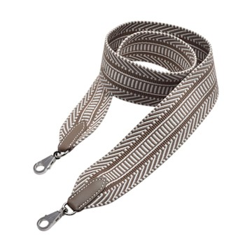 HERMES  經典Sangle Cavale 50mm 系列雙色銀扣織帶/寬背帶(大象灰/白)