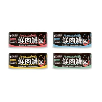 汪喵星球 貓用98%無膠鮮肉主食罐80gx24罐(四種口味/貓罐頭)