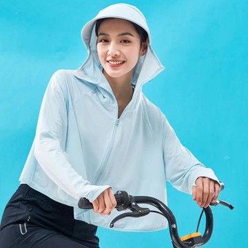 2025新款夏季防曬衣女連帽冰絲薄款時尚短款開衫小個子透氣防曬服