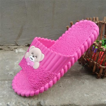 浴室洗澡情侶涼拖鞋卡通小熊托鞋男女拖鞋居家室內可愛一字拖鞋女