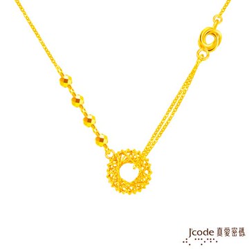 Jcode真愛密碼金飾 編織緣份黃金項鍊-金絲款