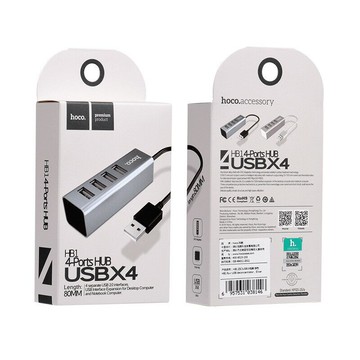 電腦夥伴促銷 HOCO/浩酷 HB1分接器 四口 4孔USB隨身碟 手機充電專用 筆記型 桌機 擴展4USB port