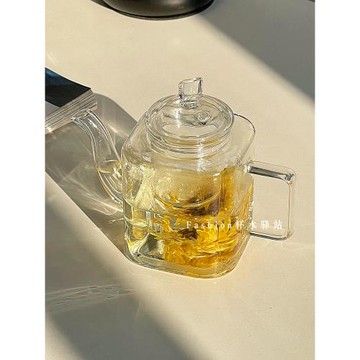 四方茶水分離功夫茶具套裝方形玻璃帶內膽濾芯泡茶壺 ins耐熱茶壺