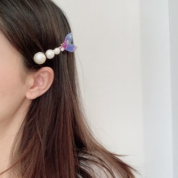 珍珠發夾邊夾側邊頭飾發卡女網紅年新款卡子夏季人魚發飾
